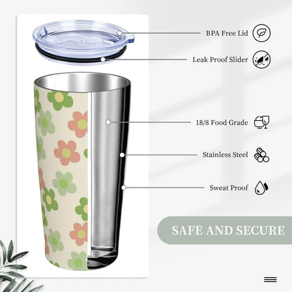Blue White Porcelain Pattern Tumbler,Ceramics Flower 20oz Stainless Steel Insulated Travel Tumblers,Travel Coffee Mug with Lid and Straw Water Bottle Drink Cups Gifts for Women Men Lovers