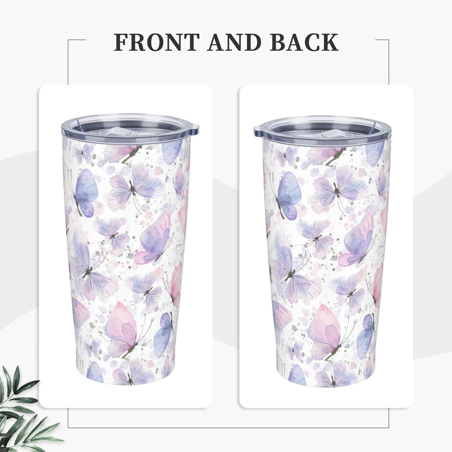 Blue White Porcelain Pattern Tumbler,Ceramics Flower 20oz Stainless Steel Insulated Travel Tumblers,Travel Coffee Mug with Lid and Straw Water Bottle Drink Cups Gifts for Women Men Lovers