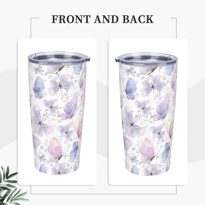 Blue White Porcelain Pattern Tumbler,Ceramics Flower 20oz Stainless Steel Insulated Travel Tumblers,Travel Coffee Mug with Lid and Straw Water Bottle Drink Cups Gifts for Women Men Lovers