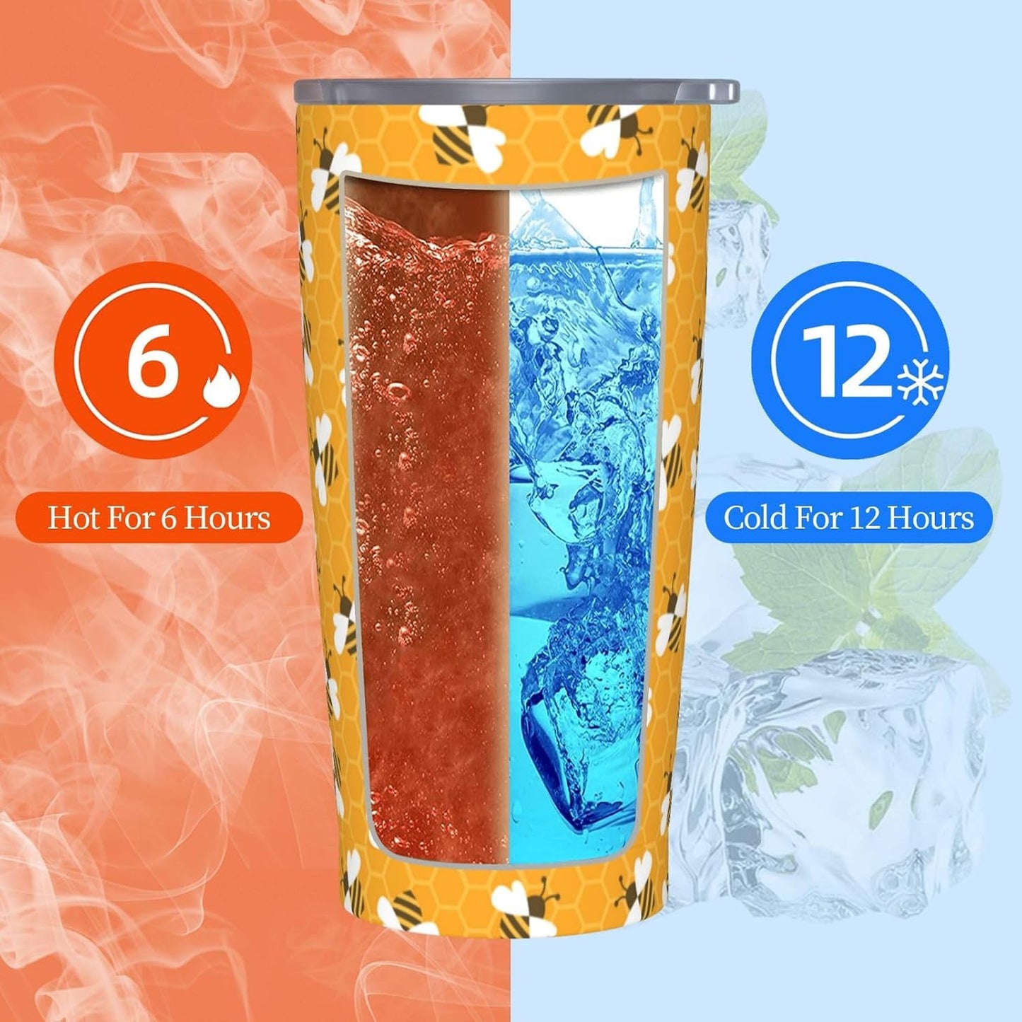 Blue White Porcelain Pattern Tumbler,Ceramics Flower 20oz Stainless Steel Insulated Travel Tumblers,Travel Coffee Mug with Lid and Straw Water Bottle Drink Cups Gifts for Women Men Lovers