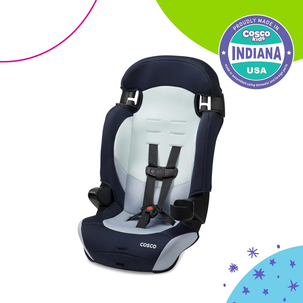 Finale DX 2-in-1 Booster Car Seat, Forward Facing Toddler Car Seat (40-65 lbs) and Belt Positioning High Back Booster (40-100 lbs), Dusk