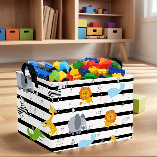 Kid Cute Nursery Storage Basket Baby Toy Clothes Storage Bin Playroom Bedroom Decor Basket(Building Blocks) - Colors A