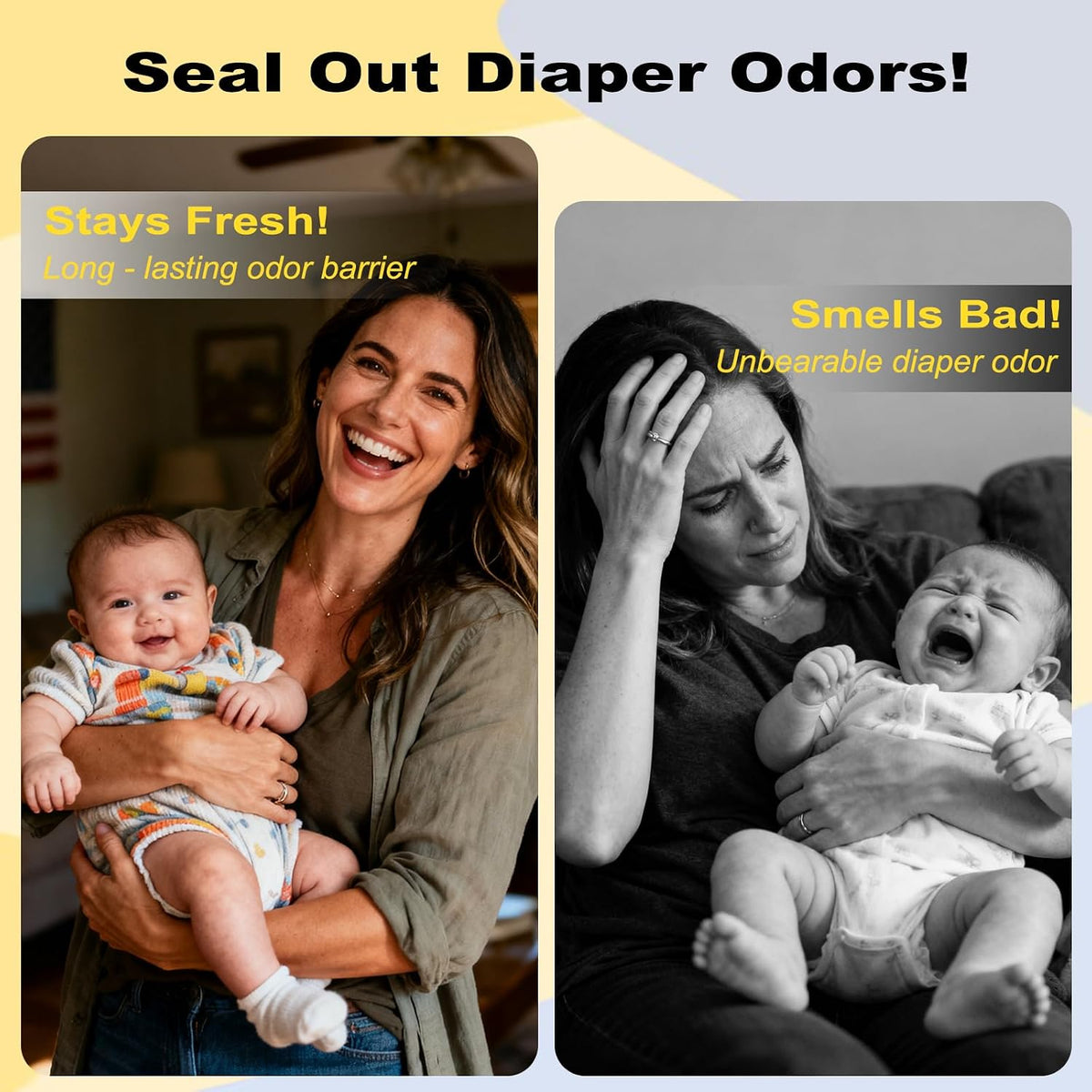 Diaper Pail Refills Bags Compatible with Genie Easy Roll Signature & Platinum Diaper Pails | Holds Up to 1410 Newborn Diapers Per Refill | 7 Layer Odor Barrier Technology, 2Pack(60 Bags)