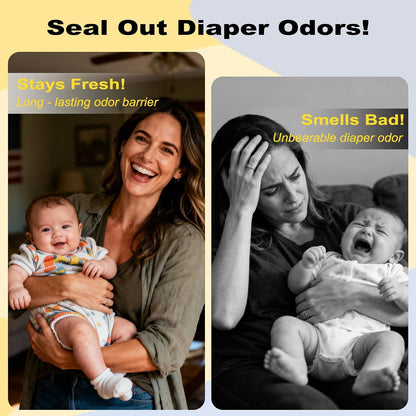 Diaper Pail Refills Bags Compatible with Genie Easy Roll Signature & Platinum Diaper Pails | Holds Up to 1410 Newborn Diapers Per Refill | 7 Layer Odor Barrier Technology, 2Pack(60 Bags)