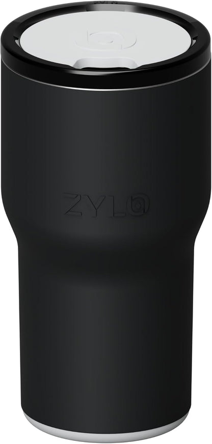 16oz Stainless Steel Tumbler Water Bottle - Spill-Proof Screw-On Lid, Insulated, Straw Compatible, BPA-Free - 12hr Hot/24hr Cold, Fits Cup Holders - Pink Algae