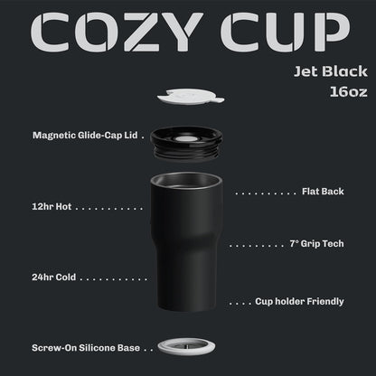 16oz Stainless Steel Tumbler Water Bottle - Spill-Proof Screw-On Lid, Insulated, Straw Compatible, BPA-Free - 12hr Hot/24hr Cold, Fits Cup Holders - Pink Algae