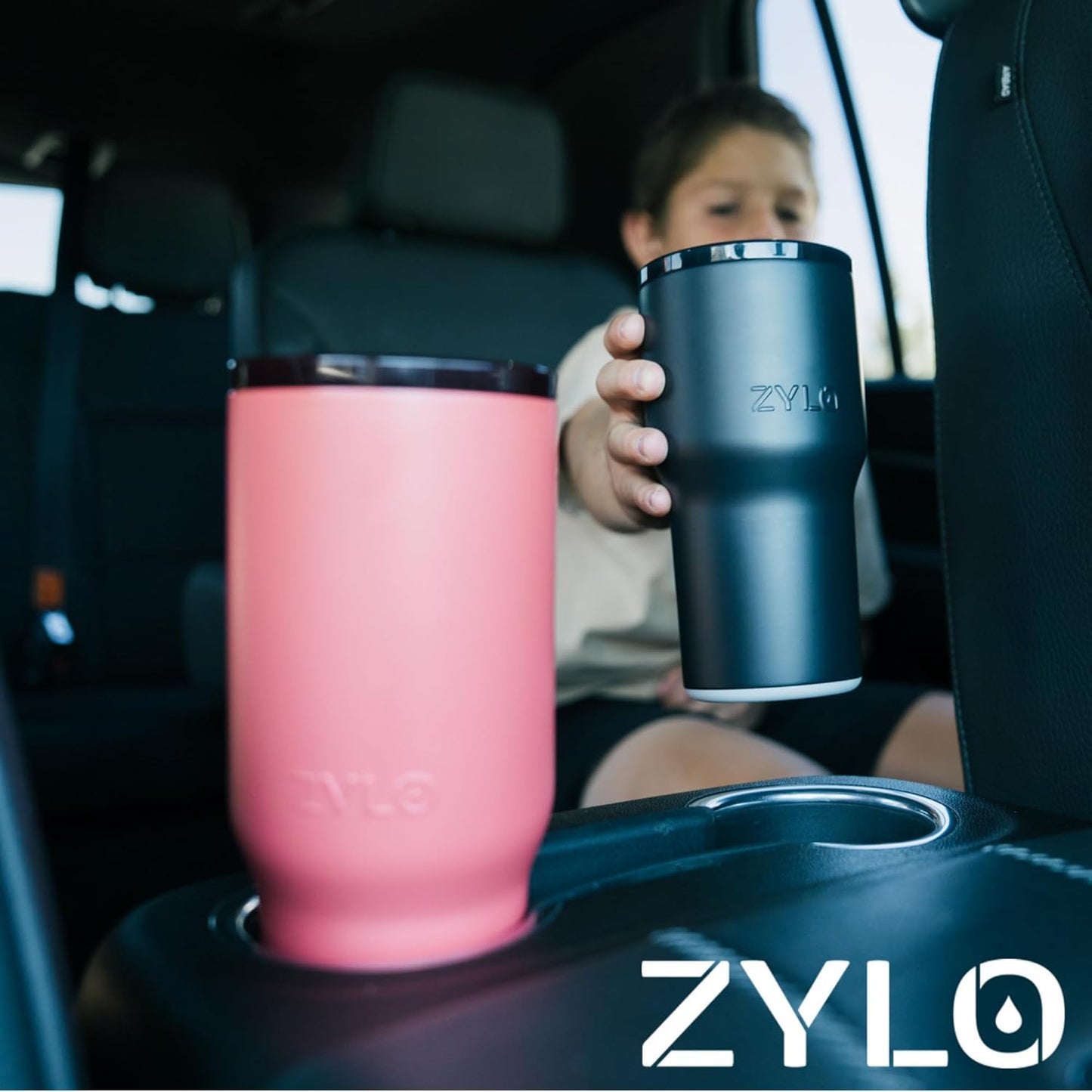 16oz Stainless Steel Tumbler Water Bottle - Spill-Proof Screw-On Lid, Insulated, Straw Compatible, BPA-Free - 12hr Hot/24hr Cold, Fits Cup Holders - Pink Algae