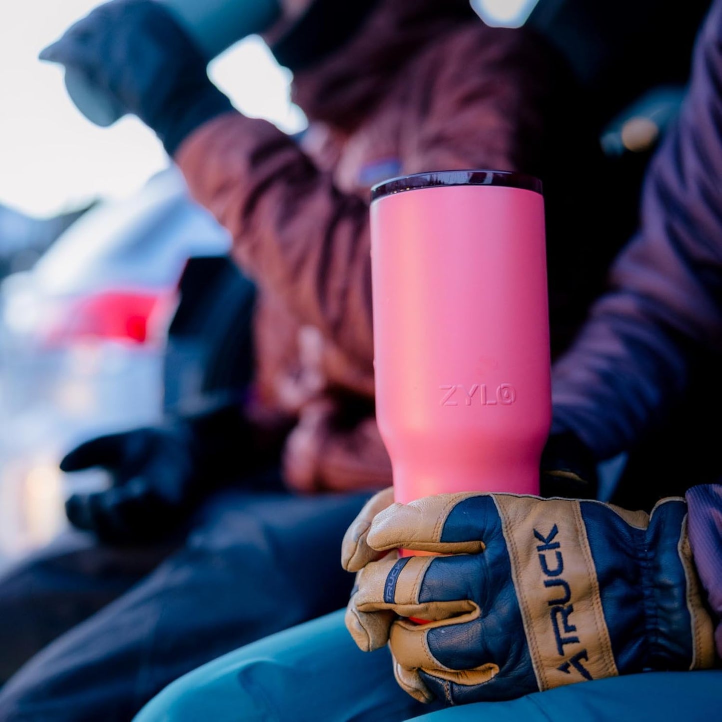 16oz Stainless Steel Tumbler Water Bottle - Spill-Proof Screw-On Lid, Insulated, Straw Compatible, BPA-Free - 12hr Hot/24hr Cold, Fits Cup Holders - Pink Algae