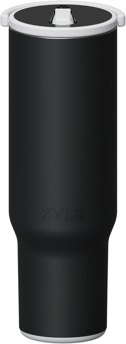 16oz Stainless Steel Tumbler Water Bottle - Spill-Proof Screw-On Lid, Insulated, Straw Compatible, BPA-Free - 12hr Hot/24hr Cold, Fits Cup Holders - Pink Algae