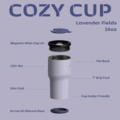 16oz Stainless Steel Tumbler Water Bottle - Spill-Proof Screw-On Lid, Insulated, Straw Compatible, BPA-Free - 12hr Hot/24hr Cold, Fits Cup Holders - Pink Algae