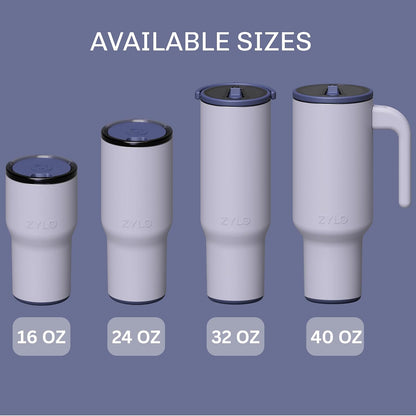 16oz Stainless Steel Tumbler Water Bottle - Spill-Proof Screw-On Lid, Insulated, Straw Compatible, BPA-Free - 12hr Hot/24hr Cold, Fits Cup Holders - Pink Algae