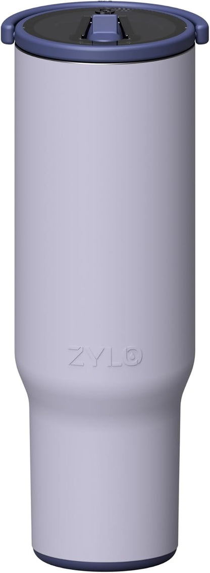 16oz Stainless Steel Tumbler Water Bottle - Spill-Proof Screw-On Lid, Insulated, Straw Compatible, BPA-Free - 12hr Hot/24hr Cold, Fits Cup Holders - Pink Algae