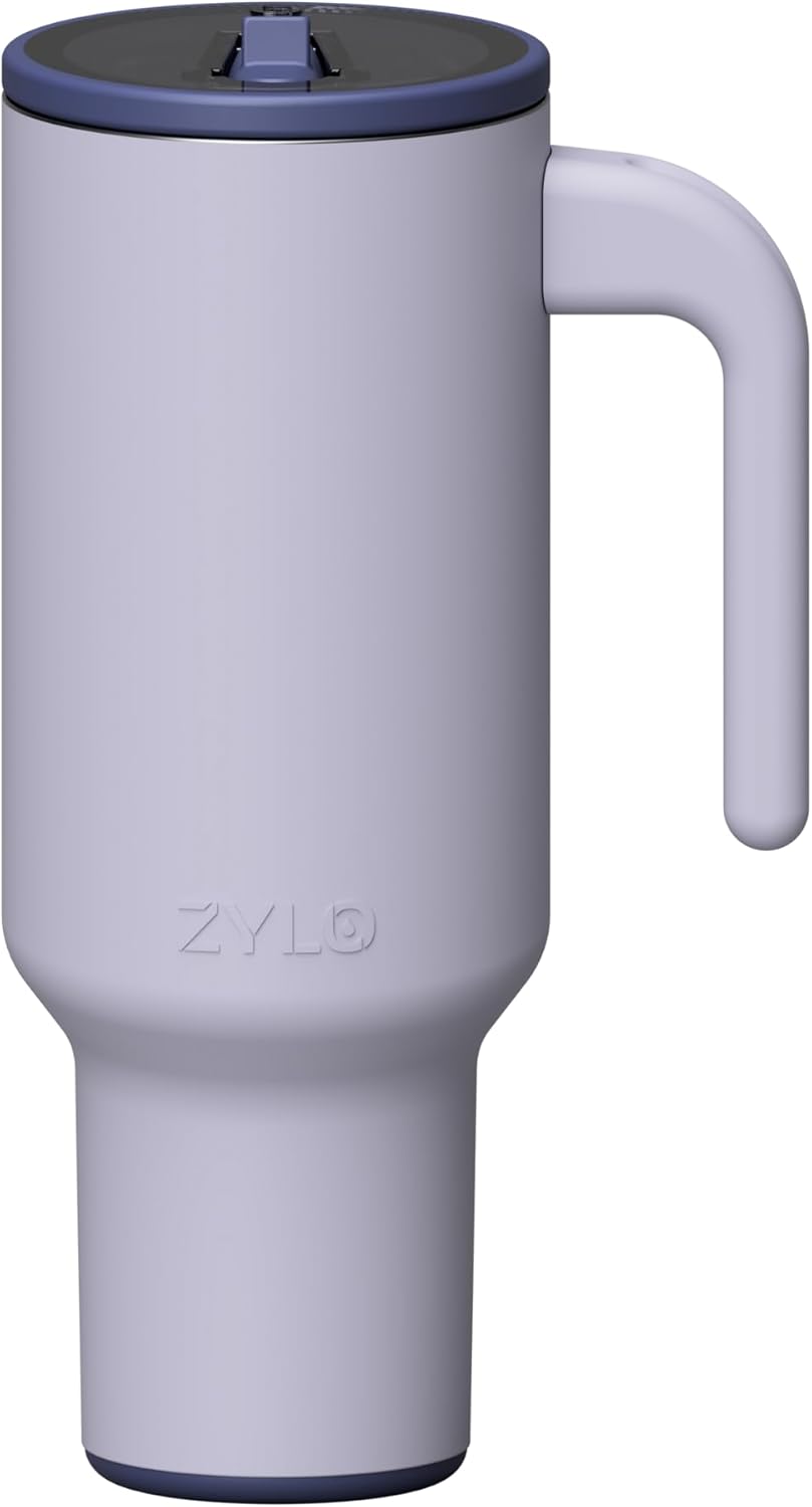16oz Stainless Steel Tumbler Water Bottle - Spill-Proof Screw-On Lid, Insulated, Straw Compatible, BPA-Free - 12hr Hot/24hr Cold, Fits Cup Holders - Pink Algae