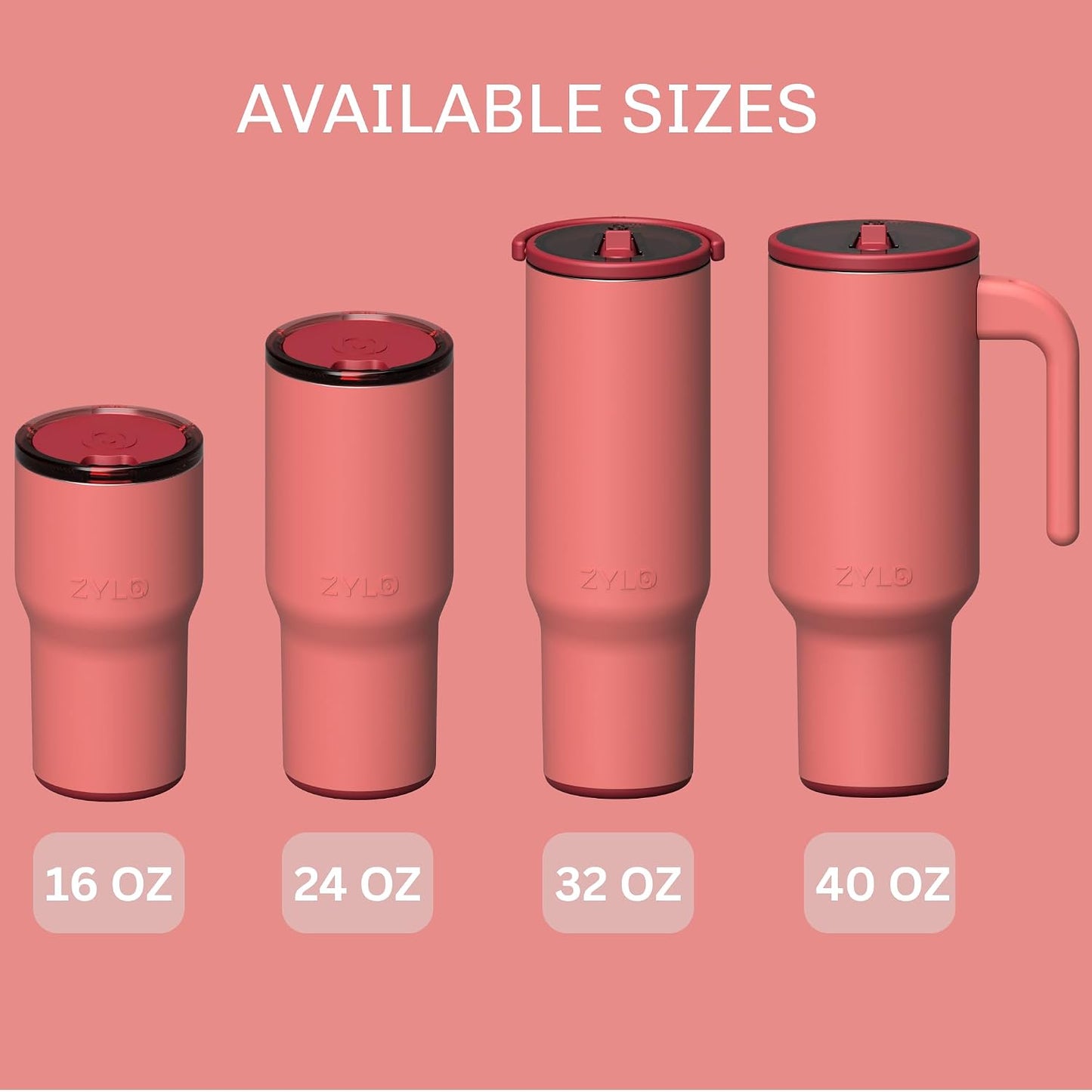16oz Stainless Steel Tumbler Water Bottle - Spill-Proof Screw-On Lid, Insulated, Straw Compatible, BPA-Free - 12hr Hot/24hr Cold, Fits Cup Holders - Pink Algae