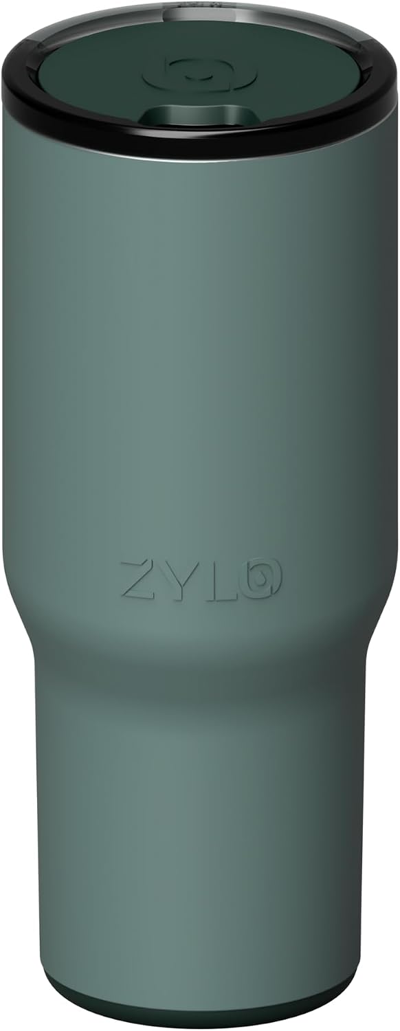 16oz Stainless Steel Tumbler Water Bottle - Spill-Proof Screw-On Lid, Insulated, Straw Compatible, BPA-Free - 12hr Hot/24hr Cold, Fits Cup Holders - Pink Algae