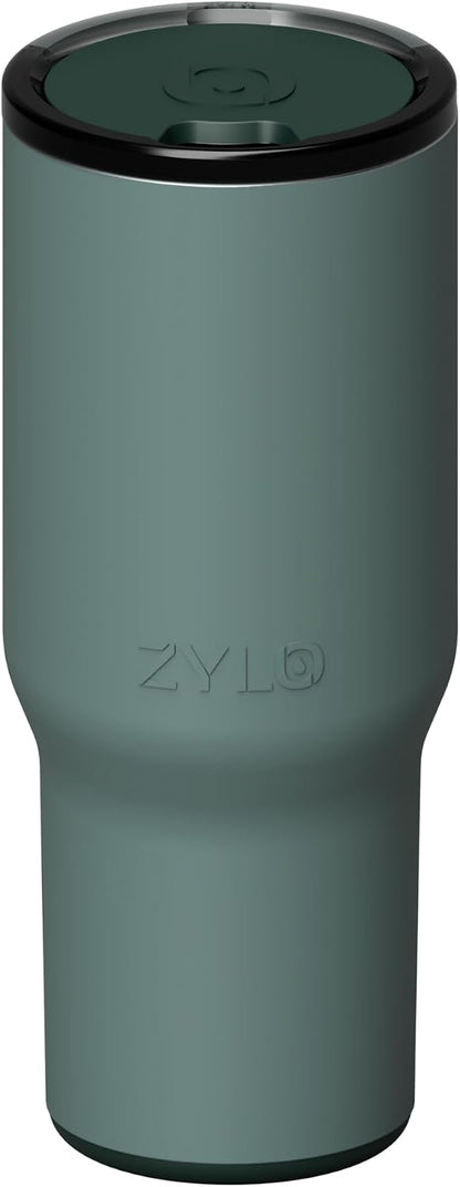 16oz Stainless Steel Tumbler Water Bottle - Spill-Proof Screw-On Lid, Insulated, Straw Compatible, BPA-Free - 12hr Hot/24hr Cold, Fits Cup Holders - Pink Algae