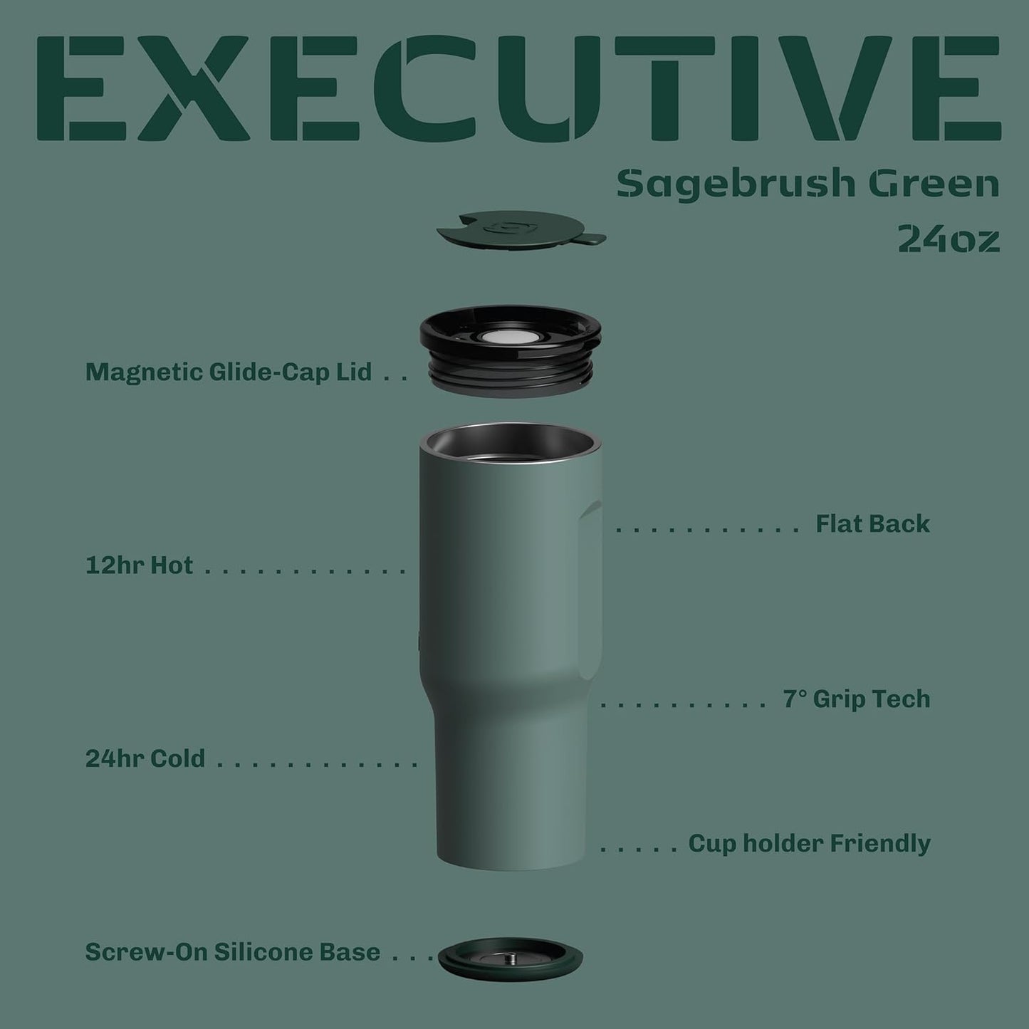 16oz Stainless Steel Tumbler Water Bottle - Spill-Proof Screw-On Lid, Insulated, Straw Compatible, BPA-Free - 12hr Hot/24hr Cold, Fits Cup Holders - Pink Algae