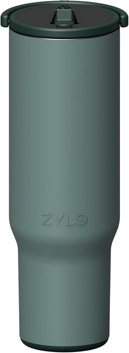 16oz Stainless Steel Tumbler Water Bottle - Spill-Proof Screw-On Lid, Insulated, Straw Compatible, BPA-Free - 12hr Hot/24hr Cold, Fits Cup Holders - Pink Algae