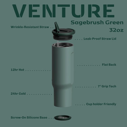 16oz Stainless Steel Tumbler Water Bottle - Spill-Proof Screw-On Lid, Insulated, Straw Compatible, BPA-Free - 12hr Hot/24hr Cold, Fits Cup Holders - Pink Algae