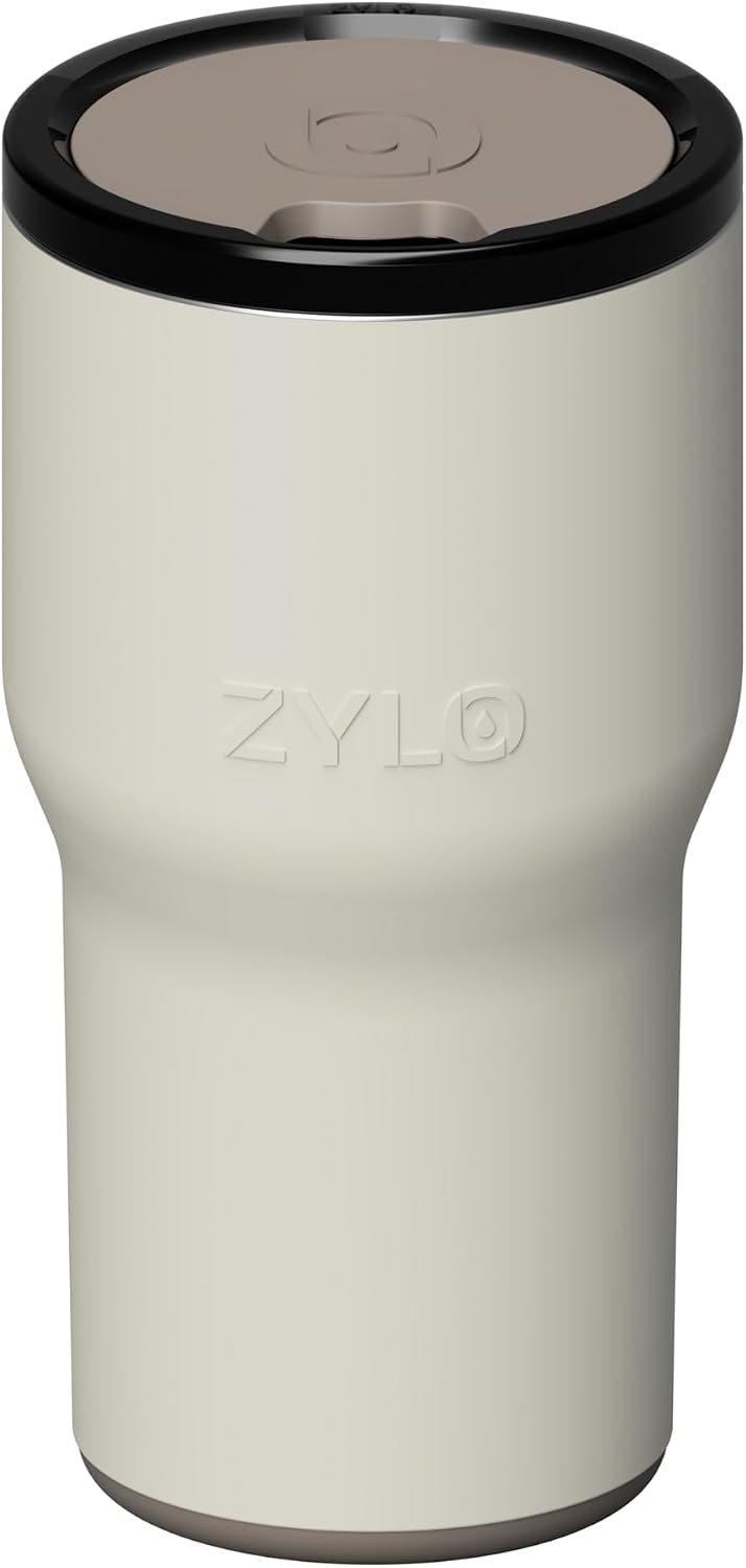 16oz Stainless Steel Tumbler Water Bottle - Spill-Proof Screw-On Lid, Insulated, Straw Compatible, BPA-Free - 12hr Hot/24hr Cold, Fits Cup Holders - Pink Algae