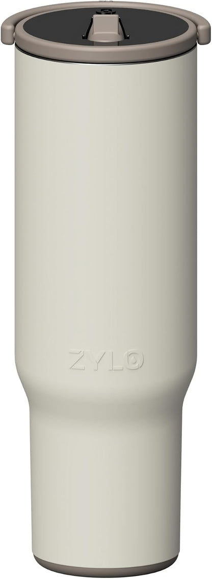 16oz Stainless Steel Tumbler Water Bottle - Spill-Proof Screw-On Lid, Insulated, Straw Compatible, BPA-Free - 12hr Hot/24hr Cold, Fits Cup Holders - Pink Algae