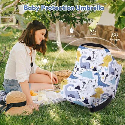 4-in-1 Baby Car Seat Canopy, Stretchy Nursing Breastfeeding Cover