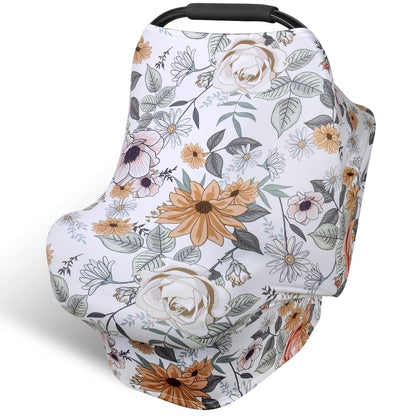 4-in-1 Baby Car Seat Canopy, Stretchy Nursing Breastfeeding Cover