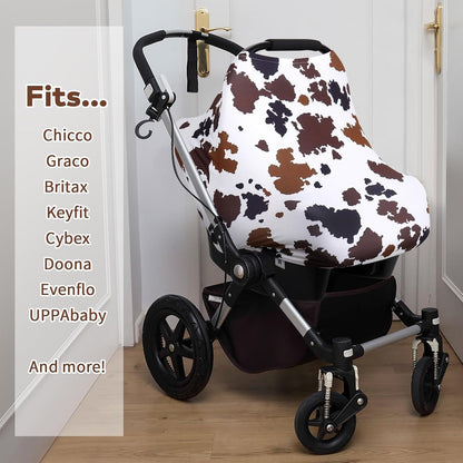 4-in-1 Baby Car Seat Canopy, Stretchy Nursing Breastfeeding Cover