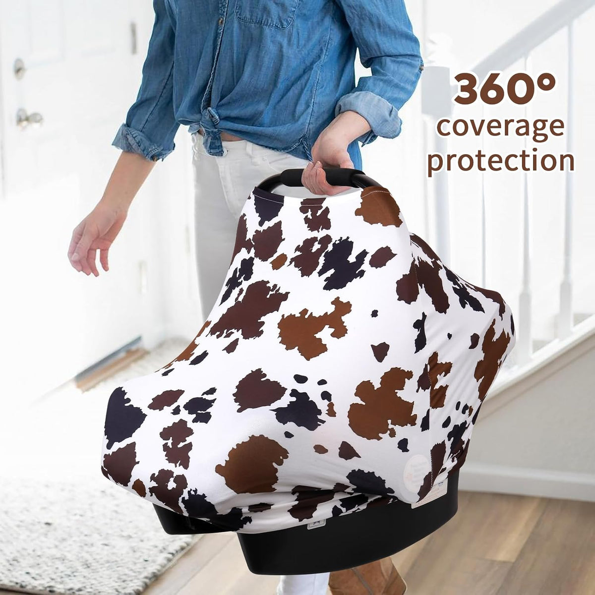 4-in-1 Baby Car Seat Canopy, Stretchy Nursing Breastfeeding Cover