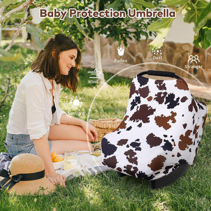 4-in-1 Baby Car Seat Canopy, Stretchy Nursing Breastfeeding Cover