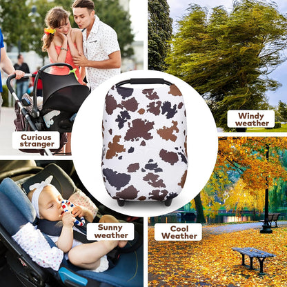 4-in-1 Baby Car Seat Canopy, Stretchy Nursing Breastfeeding Cover