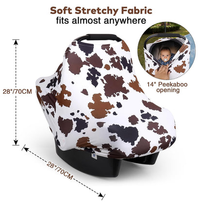 4-in-1 Baby Car Seat Canopy, Stretchy Nursing Breastfeeding Cover