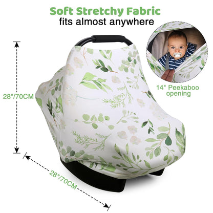 4-in-1 Baby Car Seat Canopy, Stretchy Nursing Breastfeeding Cover
