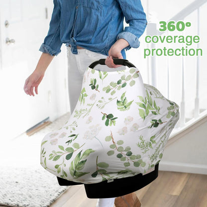 4-in-1 Baby Car Seat Canopy, Stretchy Nursing Breastfeeding Cover