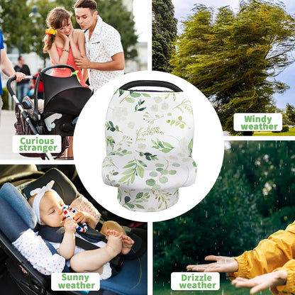 4-in-1 Baby Car Seat Canopy, Stretchy Nursing Breastfeeding Cover