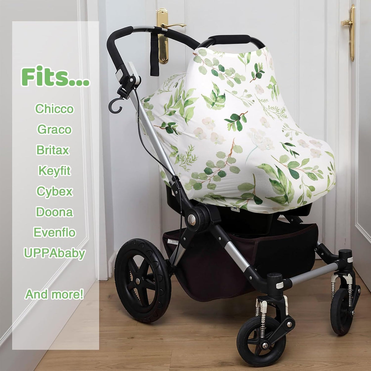 4-in-1 Baby Car Seat Canopy, Stretchy Nursing Breastfeeding Cover