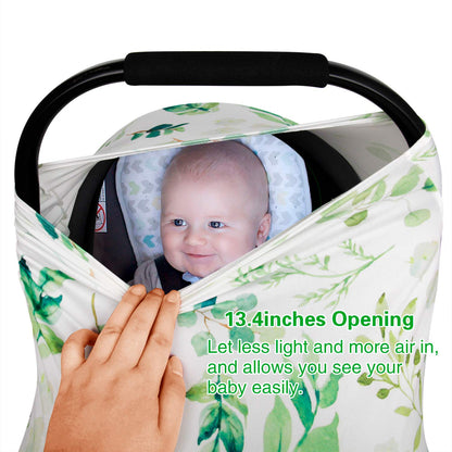 4-in-1 Baby Car Seat Canopy, Stretchy Nursing Breastfeeding Cover