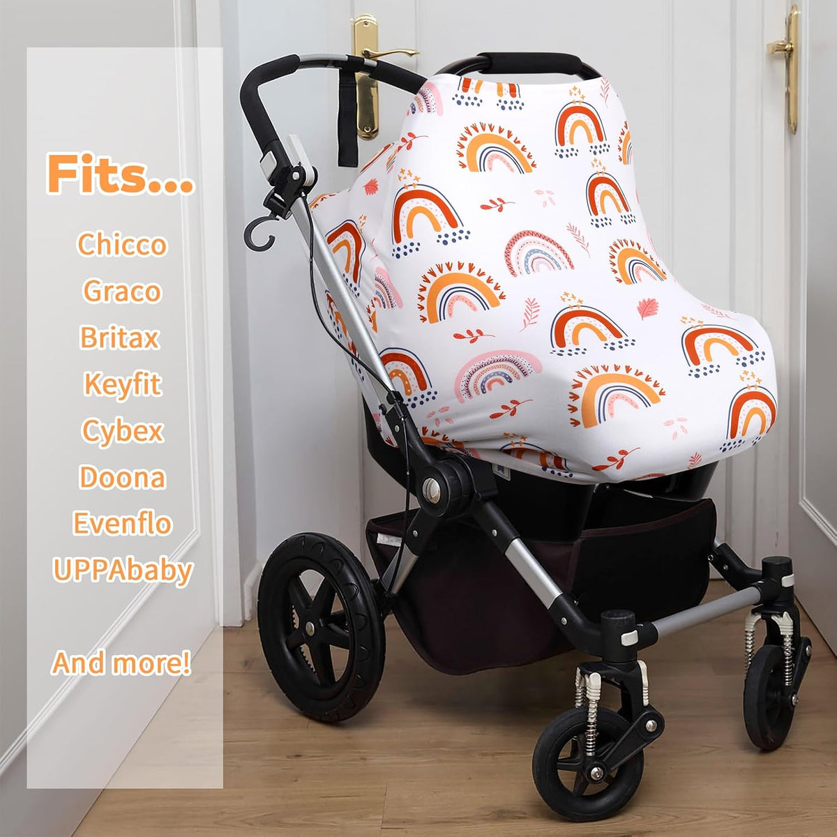 4-in-1 Baby Car Seat Canopy, Stretchy Nursing Breastfeeding Cover