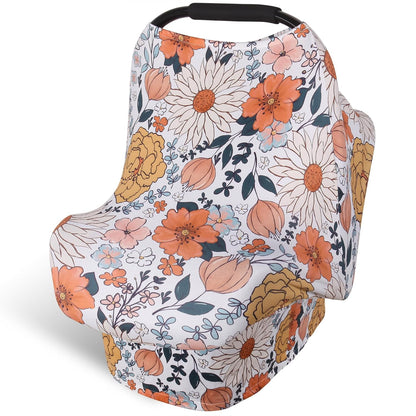 4-in-1 Baby Car Seat Canopy, Stretchy Nursing Breastfeeding Cover