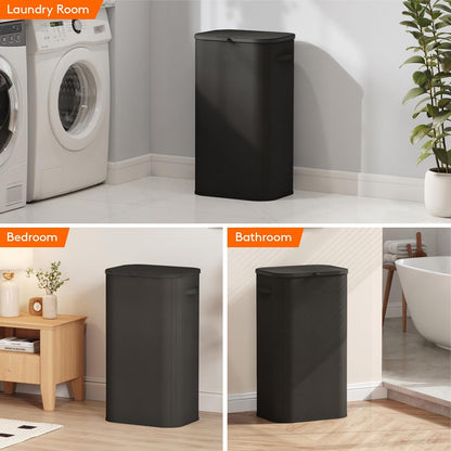 105L Large Laundry Basket with Lid, Laundry Hamper with Plastic Handles and Removable Bag, Foldable Tall Dirty Clothes Hampers for Laundry for Laundry Room, Bedroom, Bathroom, Dorm, Beige