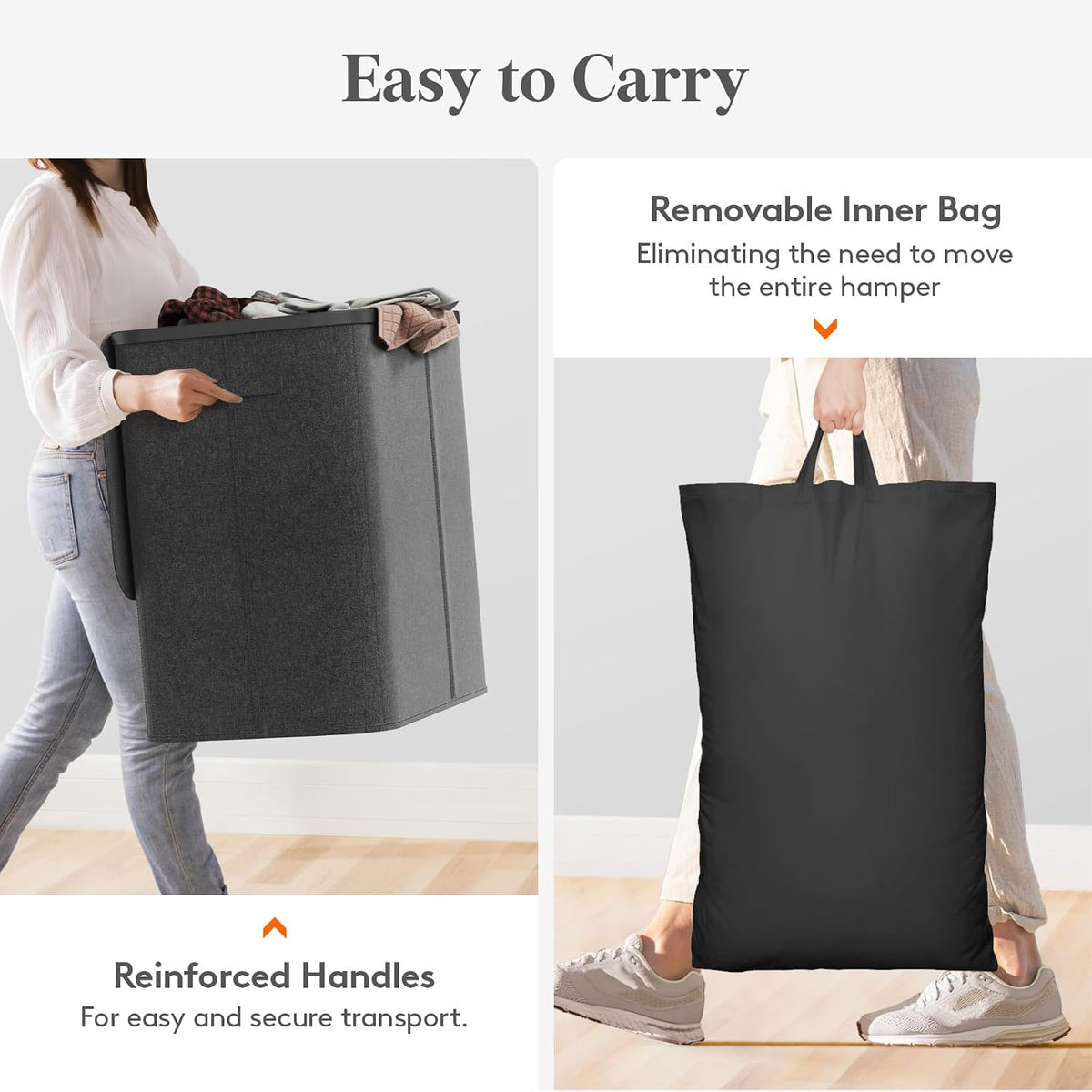 105L Large Laundry Basket with Lid, Laundry Hamper with Plastic Handles and Removable Bag, Foldable Tall Dirty Clothes Hampers for Laundry for Laundry Room, Bedroom, Bathroom, Dorm, Beige