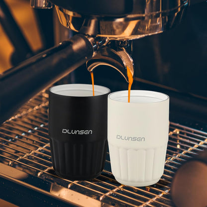 Travel Mug, 14oz Insulated Tumbler with Ceramic Coating, Vacuum Double Walled Insulation, Leakproof Lid, Thermal Mug for Coffee, Black