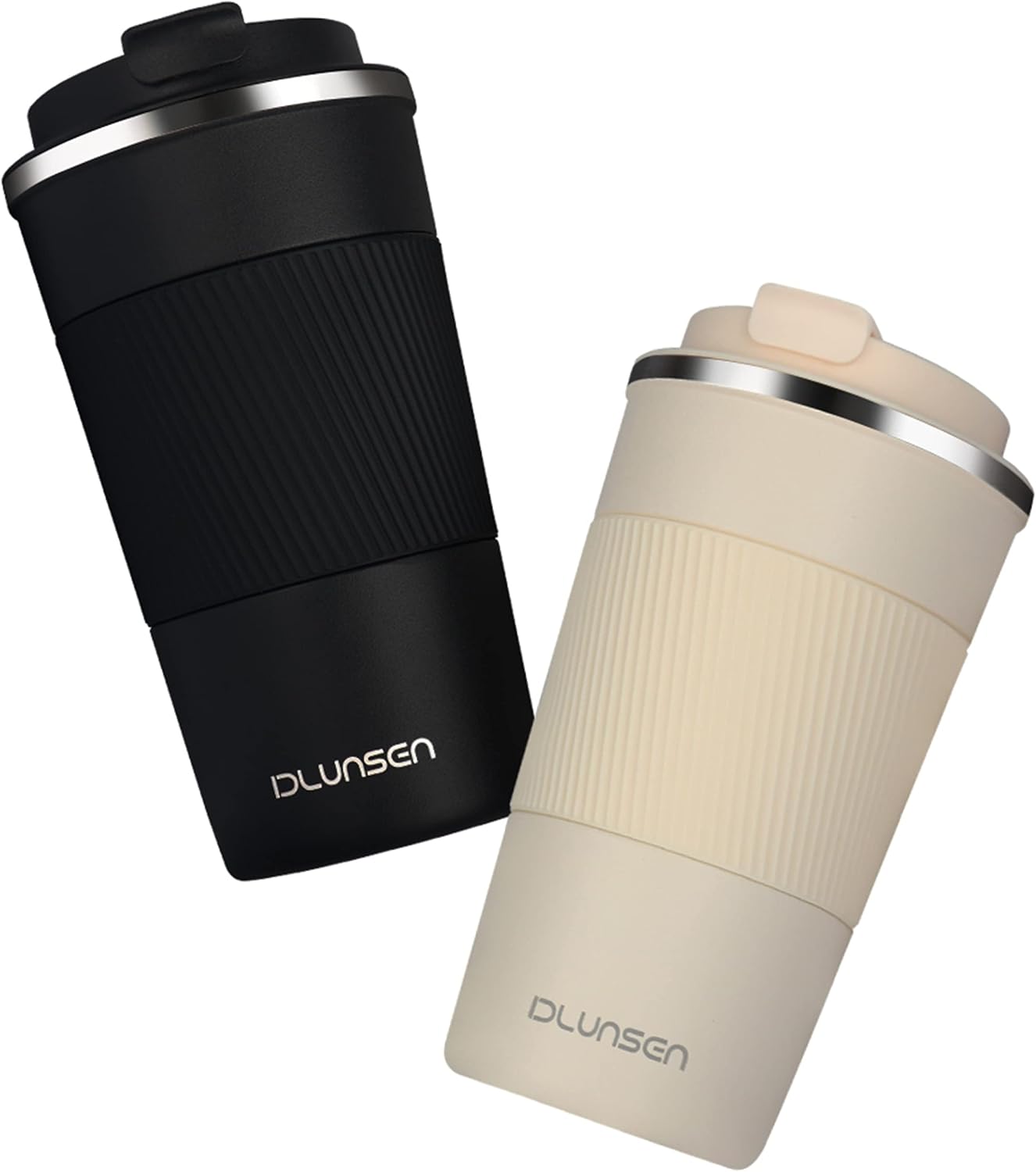 Travel Mug, 14oz Insulated Tumbler with Ceramic Coating, Vacuum Double Walled Insulation, Leakproof Lid, Thermal Mug for Coffee, Black