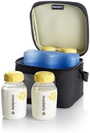 Cooler Bag with 150 ml BPA-Free Bottles - Set of 4 Storage Bottles for expressing, Freezing and Storing Breast Milk, with a Storage Bag for Transporting Breast Milk