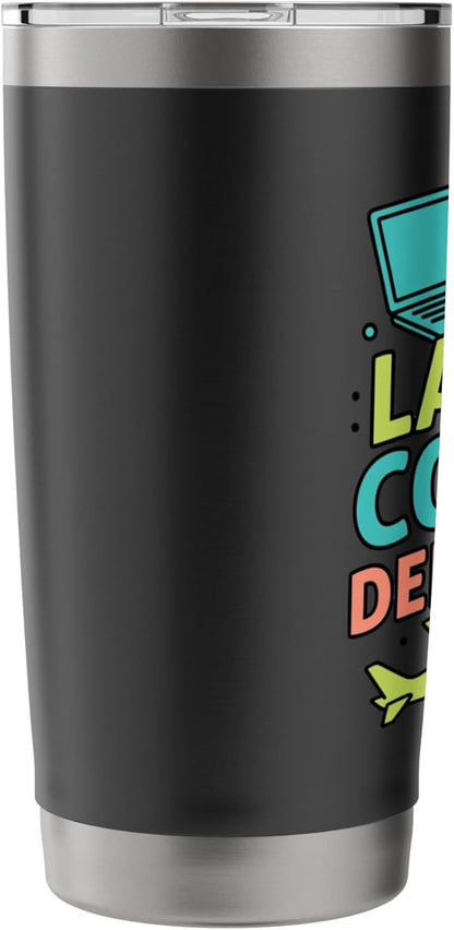 Laptop Coffee Departure Travel Remote Work Design Stainless Steel Insulated Tumbler