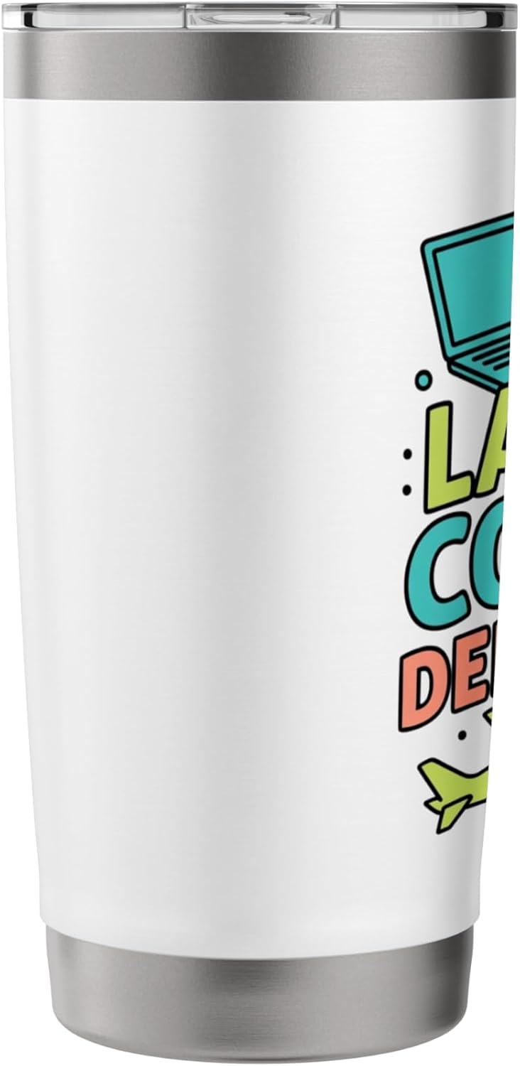 Laptop Coffee Departure Travel Remote Work Design Stainless Steel Insulated Tumbler