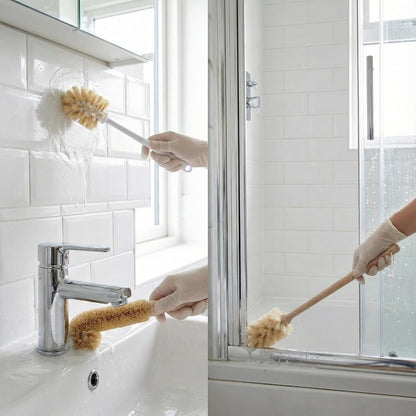 Bottle Brush & Dish Scrubber Set (3 Pack) - Kitchen Cleaning Kit with L-Shape Bottle Cleaner, Round Pan Brush & Detail Scrubber - Multi-Use for Bottles, Pots, Pans & Glassware