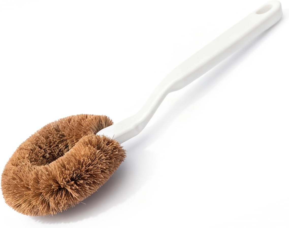 Bottle Brush & Dish Scrubber Set (3 Pack) - Kitchen Cleaning Kit with L-Shape Bottle Cleaner, Round Pan Brush & Detail Scrubber - Multi-Use for Bottles, Pots, Pans & Glassware