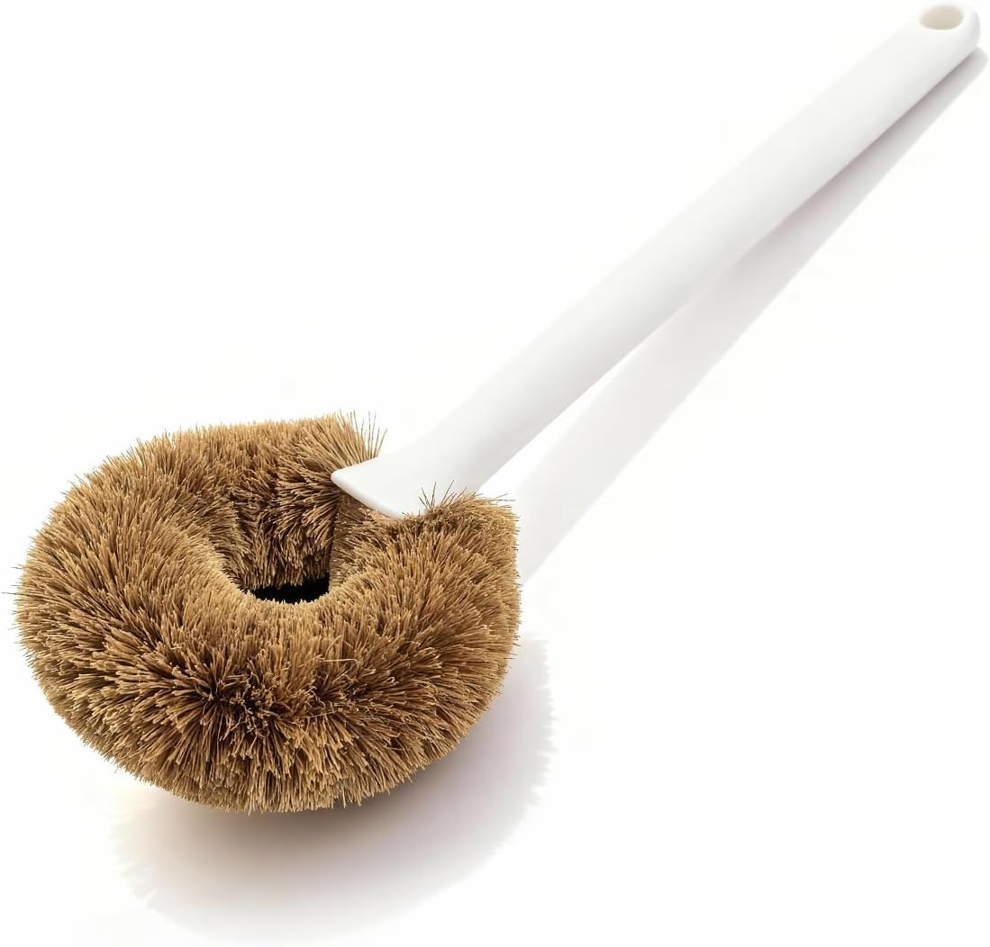 Bottle Brush & Dish Scrubber Set (3 Pack) - Kitchen Cleaning Kit with L-Shape Bottle Cleaner, Round Pan Brush & Detail Scrubber - Multi-Use for Bottles, Pots, Pans & Glassware