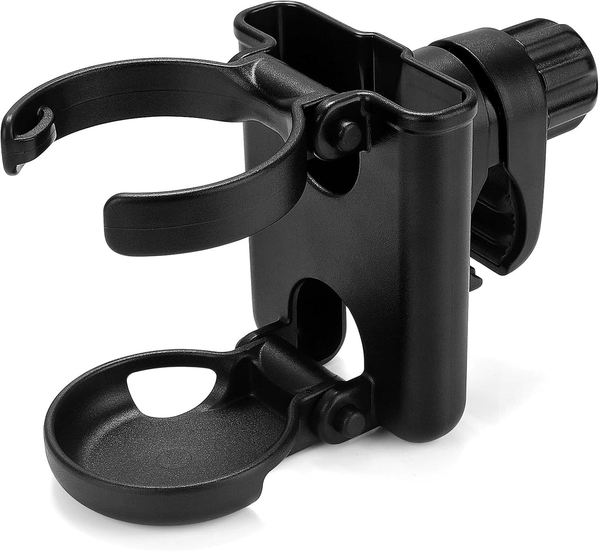 Stroller Cup Holder with Phone Holder, Foldable Universal Cup Holder, 360 ° Rotatable Bottle Holder for Stroller, Bike, Wheelchair, Walker, Scooter